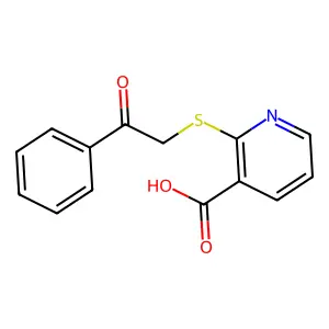 2-[(2-Oxo-2-phenylethyl)thio]nicotinic acid structure