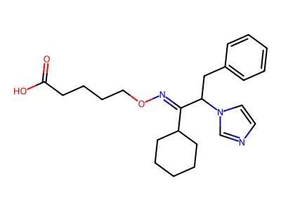 5-[(1-Cyclohexyl-2-imidazol-1-yl-3-phenylpropylidene)amino]oxypentanoic acid structure