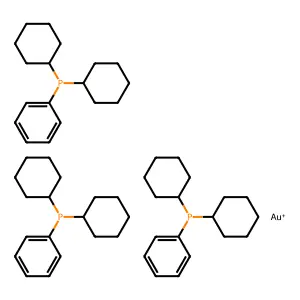 Tris(dicyclohexylphenylphosphine)gold(I) structure
