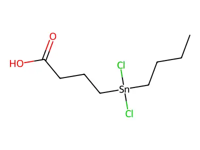 Butanoic acid, 4-(butyldichlorostannyl)- structure