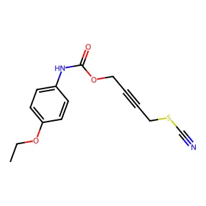 Carbanilic acid, p-ethoxy-, 4-thiocyanato-2-butynyl ester structure