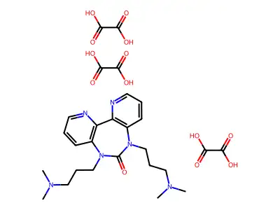 6H-Dipyrido(3,2-d:2',3'-f)(1,3)diazepin-6-one, 5,7-dihydro-5,7-bis(3-(dimethylamino)propyl)-,ethanedioate, hydrate (1:3:1) structure