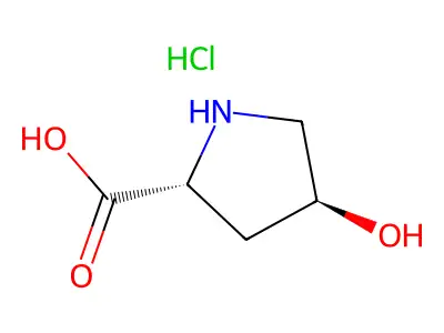 (2R,4S)-4-hydroxypyrrolidine-2-carboxylic acid structure