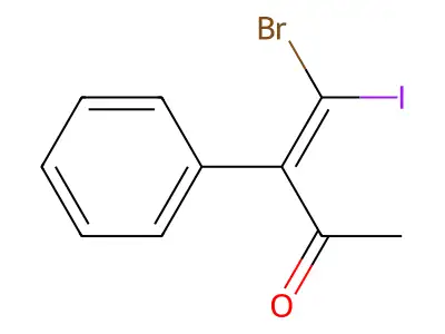 (3Z)-4-Bromo-4-iodo-3-phenyl-3-buten-2-one structure
