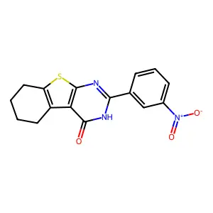2-{3-Nitrophenyl}-5,6,7,8-tetrahydro[1]benzothieno[2,3-d]pyrimidin-4-ol structure
