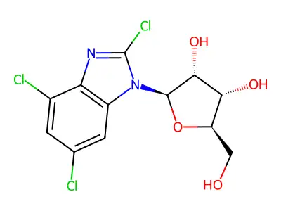 2,4,6-Trichloro-1-beta-D-ribofuranosyl-1H-benzimidazole structure