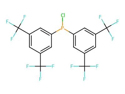 Bis(3,5-di(trifluoromethyl)phenyl)chlorophosphine structure