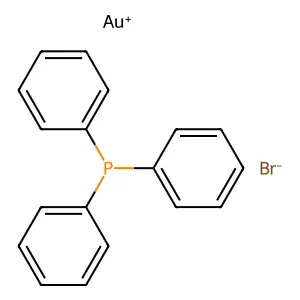 Bromo(triphenylphosphine)gold structure