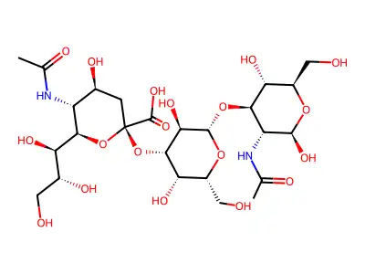 alpha-Neu5Ac-2-3-gal-1-3-glcnac structure