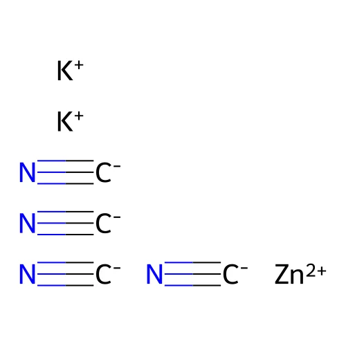 Dipotassium tetracyanozincate structure
