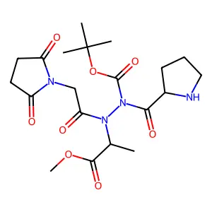 tert-Butyloxycarbonyl-prolyl-aminosuccinyl-glycyl-alanine methyl ester structure