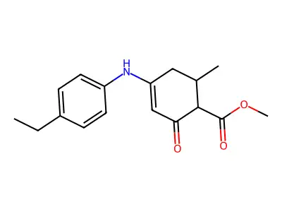 Methyl 4-(4-ethylanilino)-6-methyl-2-oxocyclohex-3-ene-1-carboxylate structure