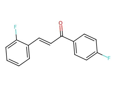 (E)-3-(2-fluorophenyl)-1-(4-fluorophenyl)prop-2-en-1-one structure