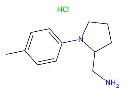 2-Pyrrolidinemethanamine, 1-(4-methylphenyl)-, monohydrochloride, (+-)- structure