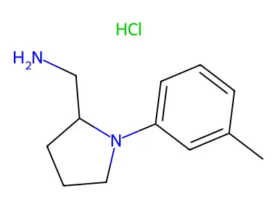 2-Pyrrolidinemethanamine, 1-(3-methylphenyl)-, monohydrochloride, (+-)- structure