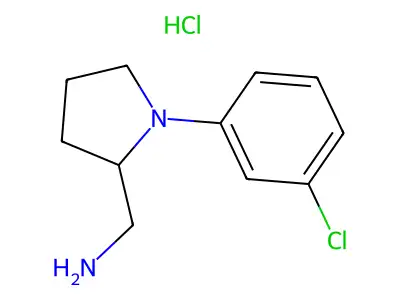 2-Pyrrolidinemethanamine, 1-(3-chlorophenyl)-, monohydrochloride, (+-)- structure