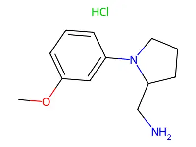 2-Pyrrolidinemethanamine, 1-(3-methoxyphenyl)-, monohydrochloride, (+-)- structure
