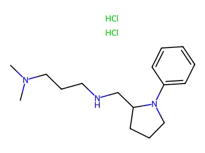 (+-)-N,N-Dimethyl-N'-((1-phenyl-2-pyrrolidinyl)methyl)-1,3-propanediamine dihydrochloride structure
