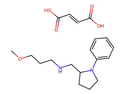 but-2-enedioic acid;3-methoxy-N-[(1-phenylpyrrolidin-2-yl)methyl]propan-1-amine structure