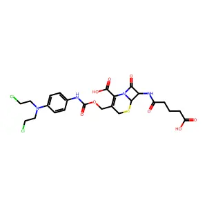 7-(4-Carboxybutanamido)cephalosporin mustard structure