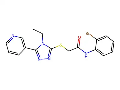 N-(2-BR-PH)-2-((4-Ethyl-5-(3-pyridinyl)-4H-1,2,4-triazol-3-YL)thio)acetamide structure