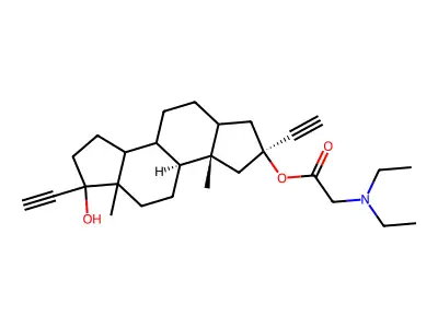Glycine, N,N-diethyl-, (2beta,5alpha,17alpha)-2-ethynyl-17-hydroxy-A-norpregn-20-yn-2-yl ester structure