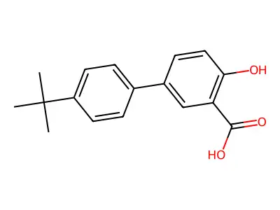 (1,1'-Biphenyl)-3-carboxylic acid, 4'-(1,1-dimethylethyl)-4-hydroxy- structure