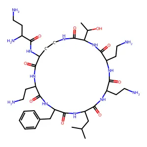 Dab-cyclo(dab-dab-phe-leu-dab-dab-thr) sulfate salt structure