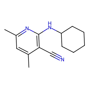 2-(Cyclohexylamino)-4,6-dimethylnicotinonitrile structure