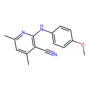 2-(4-Methoxyanilino)-4,6-dimethylpyridine-3-carbonitrile structure