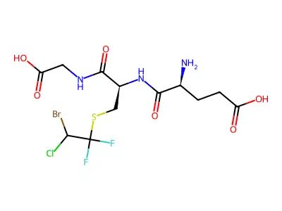 S-(2-bromo-2-chloro-1,1-difluoroethyl)glutathione structure