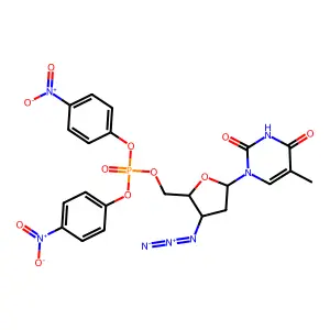 3'-Azidothymidine-5'-bis(4-nitrophenyl)phosphate structure