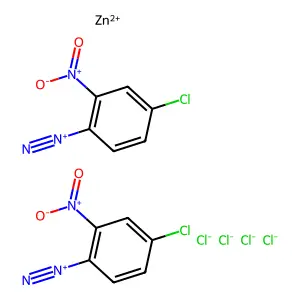 Benzenediazonium, 4-chloro-2-nitro-, (T-4)-tetrachlorozincate(2-) (2:1) structure