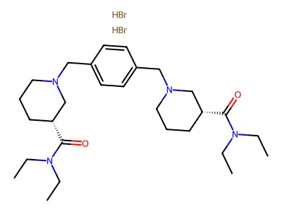 alpha,alpha'-Bis(3-(N,N-diethylcarbamoyl)piperidino)-p-xylene dihydrobromide structure
