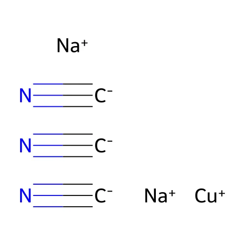 Cuprate(2-), tris(cyano-kappaC)-, sodium (1:2) structure