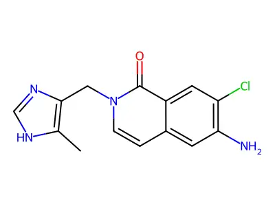 6-Amino-7-chloro-2-[(4-methyl-1H-imidazol-5-yl)methyl]isoquinolin-1(2H)-one structure