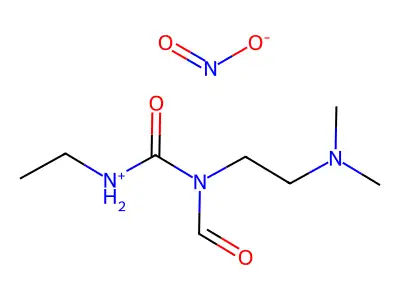 N-({[2-(dimethylamino)ethyl](nitroso)amino}carbonyl)ethanaminium nitrite structure