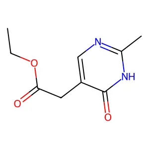 Ethyl (2-methyl-6-oxo-1,6-dihydropyrimidin-5-yl)acetate structure