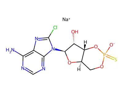 8-Chloroadenosine-3',5'-cyclic monophosphorothioate structure