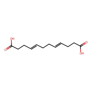 Dodeca-4,8-dienedioic acid structure