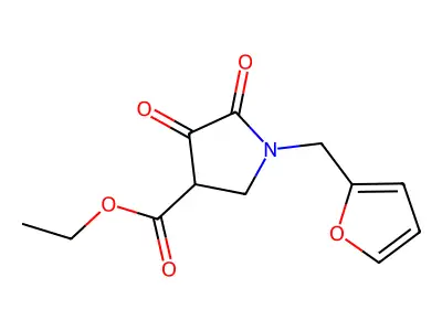 Ethyl 1-(2-furylmethyl)-4,5-dioxopyrrolidine-3-carboxylate structure