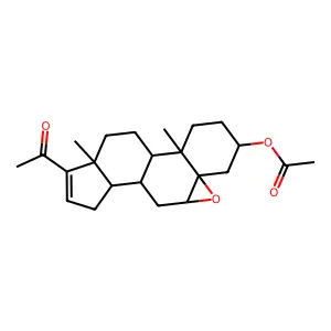 20-Oxo-5alpha,6alpha-epoxypregna-16-ene-3beta-ol acetate structure