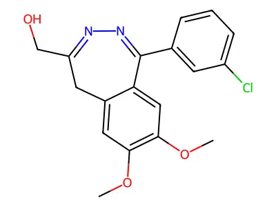 5H-2,3-Benzodiazepine-4-methanol, 1-(3-chlorophenyl)-7,8-dimethoxy- structure