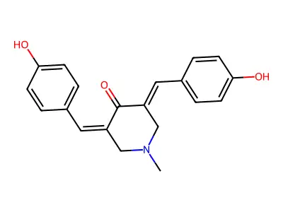 4-Piperidinone, 3,5-bis[(4-hydroxyphenyl)methylene]-1-methyl- structure