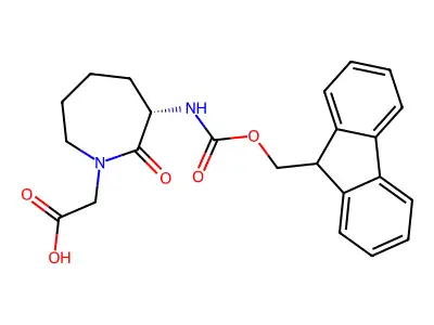 (S)-2-(3-((((9H-Fluoren-9-yl)methoxy)carbonyl)amino)-2-oxoazepan-1-yl)acetic acid structure