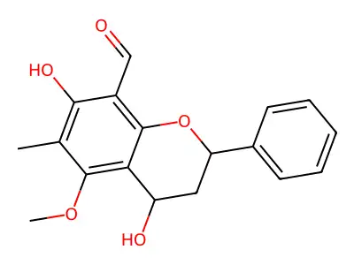 4,7-Dihydroxy-5-methoxy-6-methyl-8-formylflavan structure