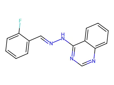 N-[(2-fluorophenyl)methylideneamino]quinazolin-4-amine structure