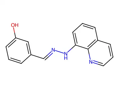 3-{[2-(Quinolin-8-yl)hydrazin-1-ylidene]methyl}phenol structure