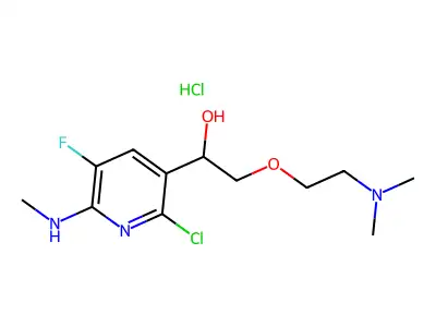 3-Pyridinemethanol, 2-chloro-alpha-((2-(dimethylamino)ethoxy)methyl)-5-fluoro-6-(methylamino)-, monohydrochloride structure