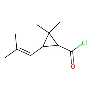 (1R-trans)-2,2-dimethyl-3-(2-methylprop-1-enyl)cyclopropanecarbonyl chloride structure